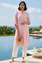 Kurta Pant Slip Soft Pink