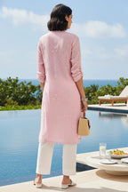 Kurta Pant Slip Soft Pink