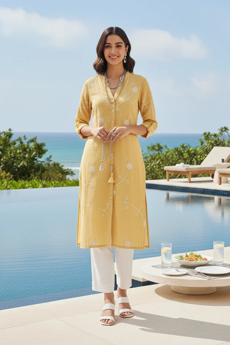 Kurta Pant Butter Yellow