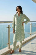 Kurta Pant Lime Mauve Turquoise