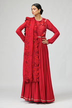 Anarkali Dupatta Red