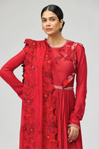 Anarkali Dupatta Red