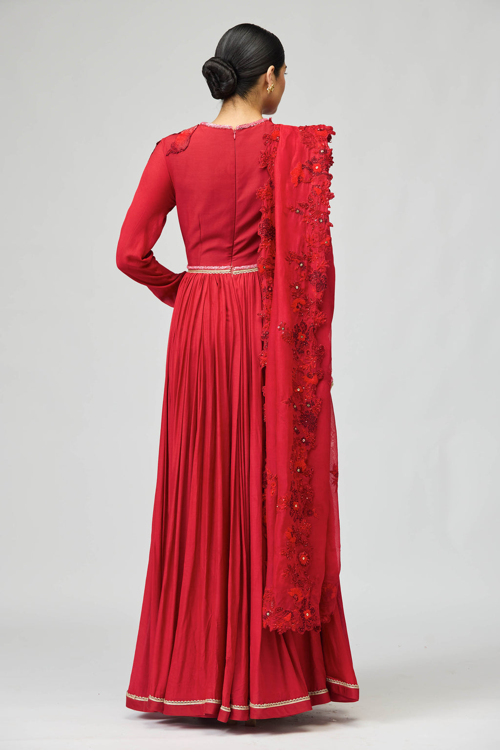 Anarkali Dupatta Red