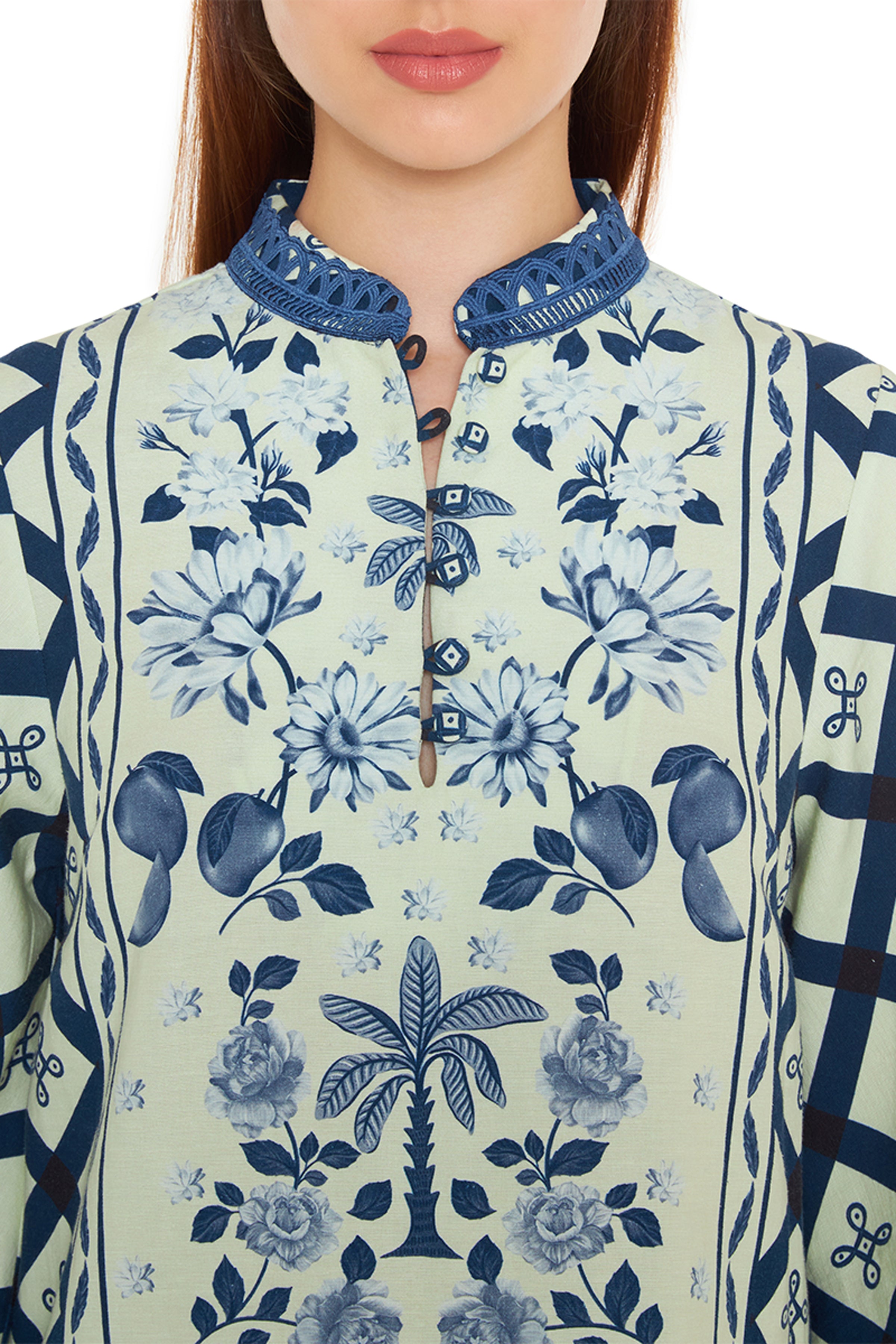 DRESS IVORY BLUE
