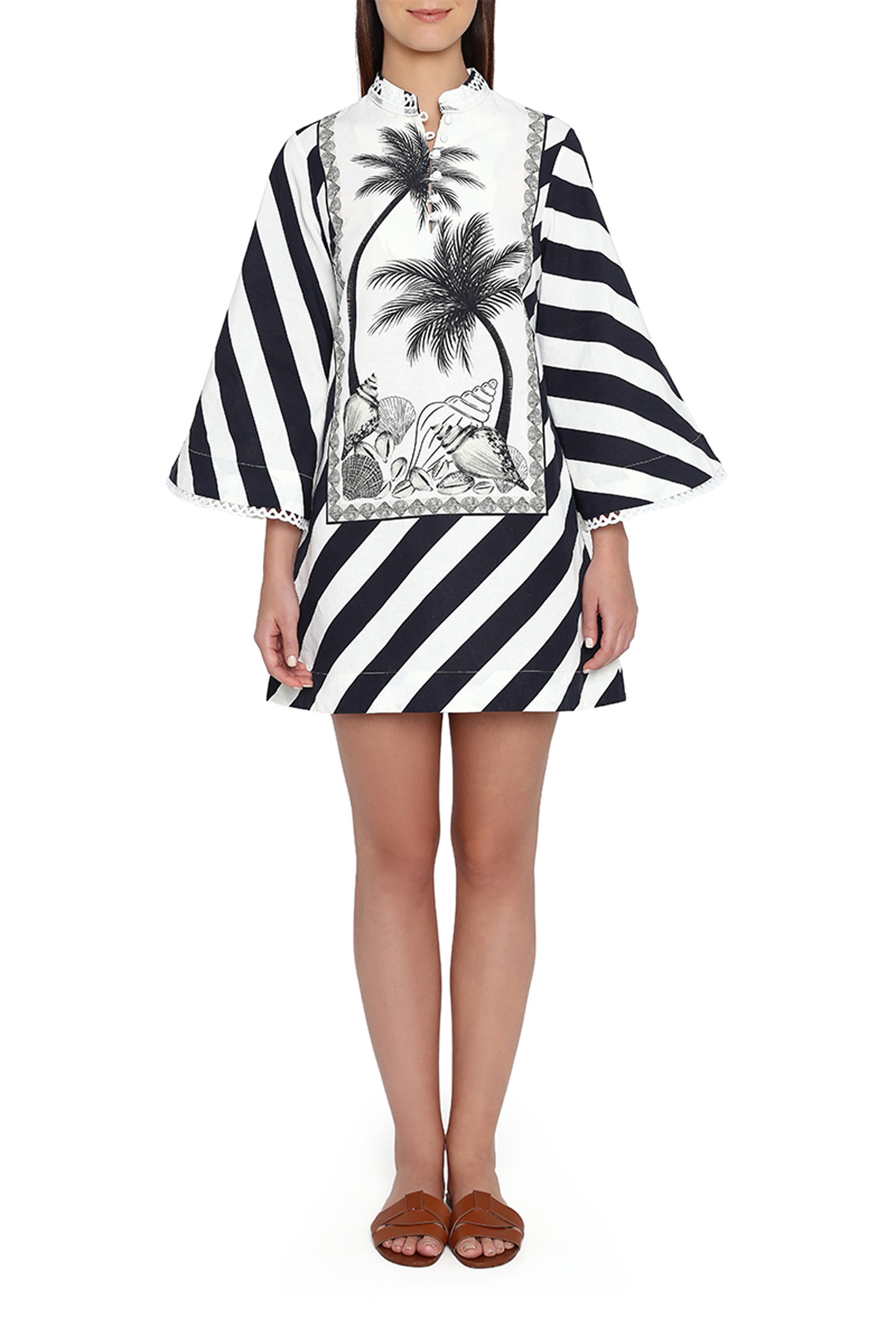 MINI KAFTAN BLACK WHITE