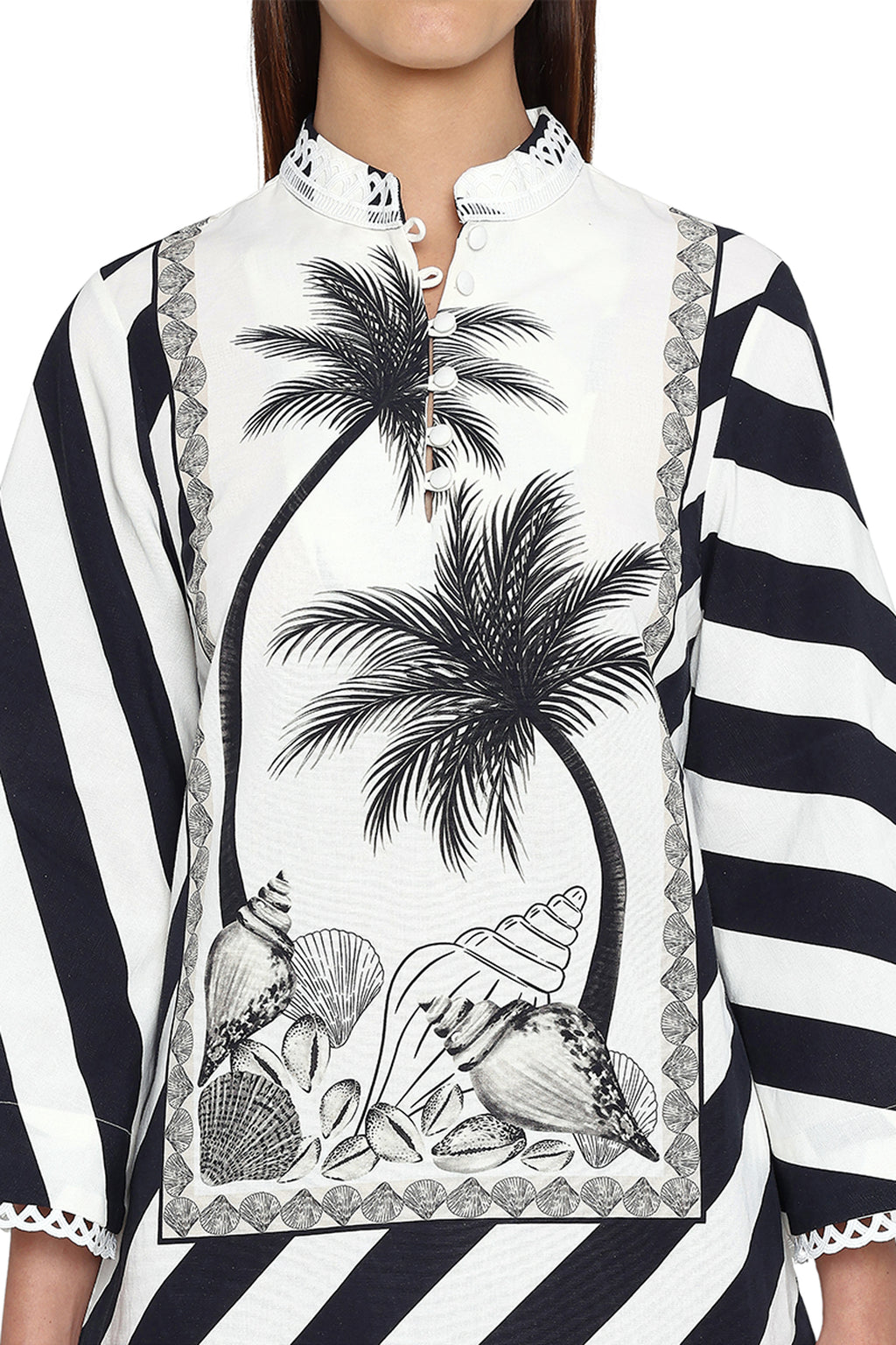 MINI KAFTAN BLACK WHITE