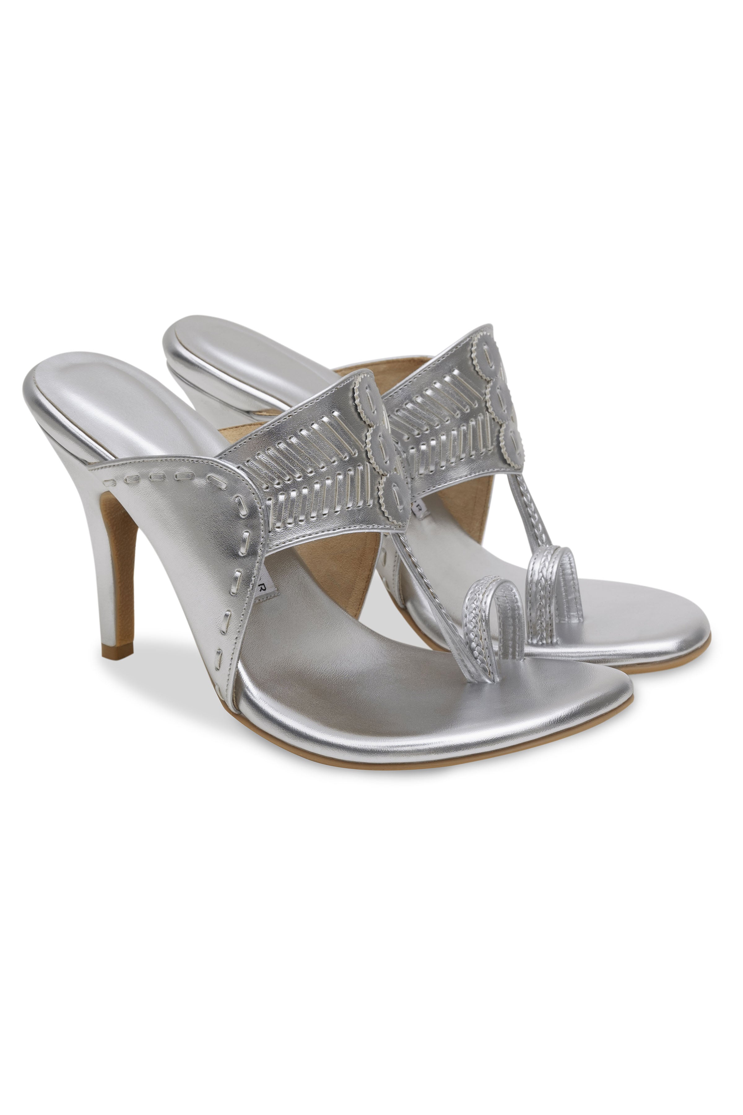Silver Pencil Heels