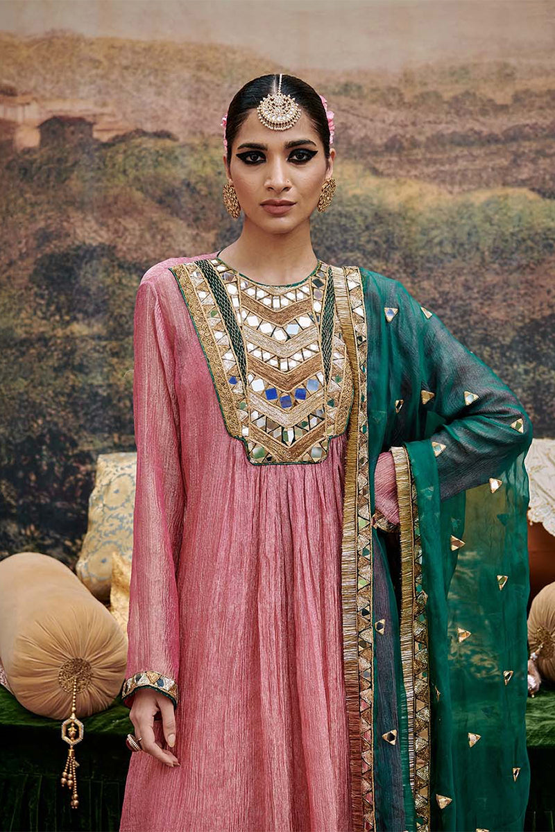 Kurta Set Pink Green
