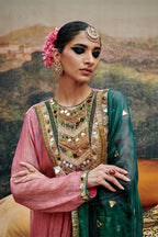 Kurta Set Pink Green