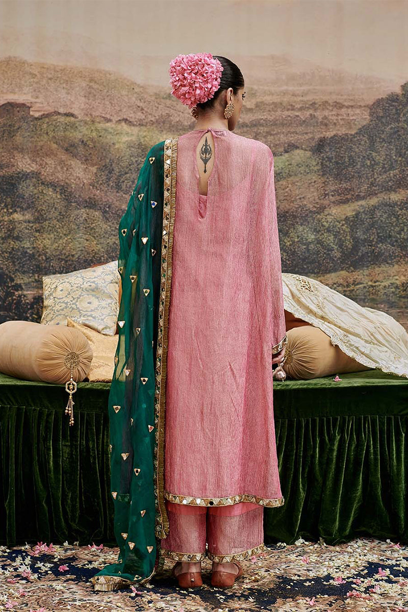 Kurta Set Pink Green