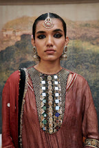 Tunic Pant Dupatta Slip Red