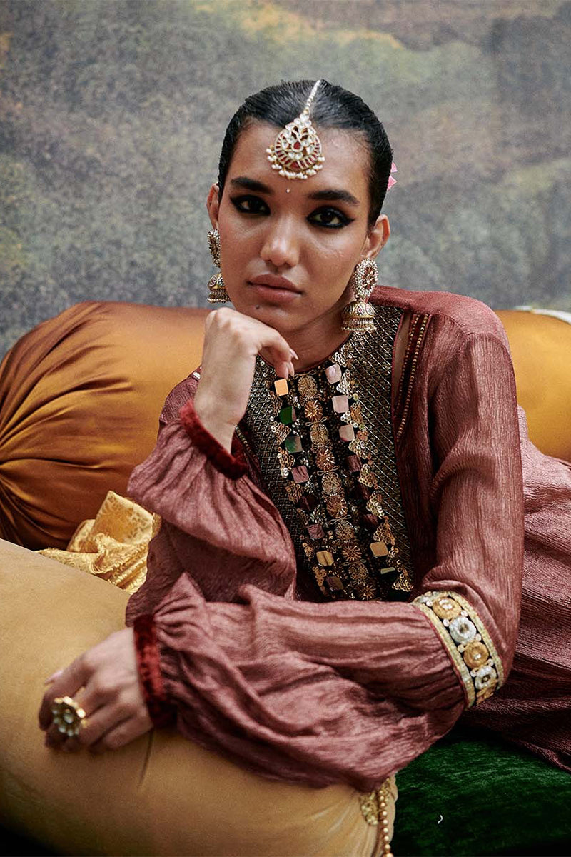 Tunic Pant Dupatta Slip Red
