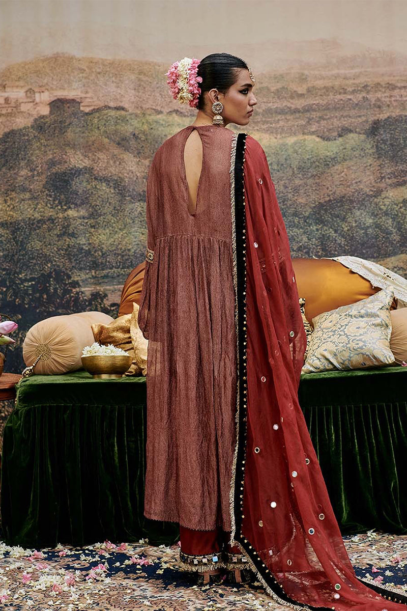 Tunic Pant Dupatta Slip Red