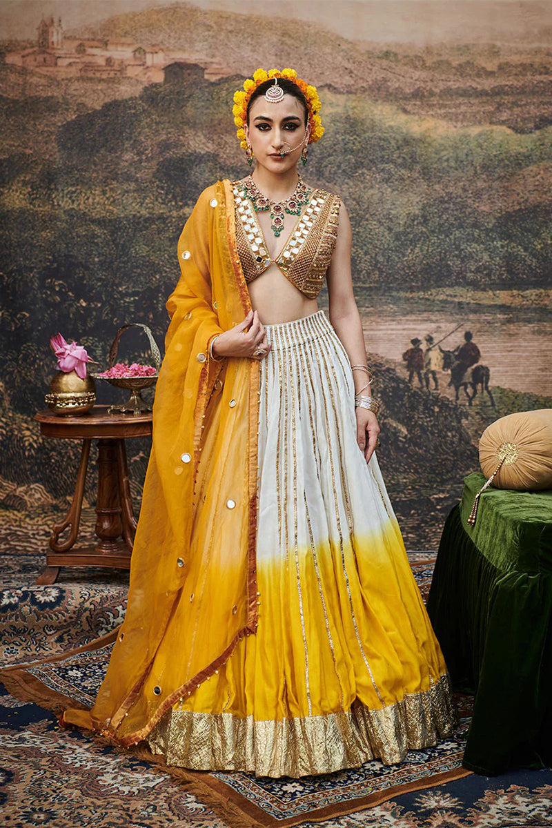 Lehenga Blouse Dupatta Yellow