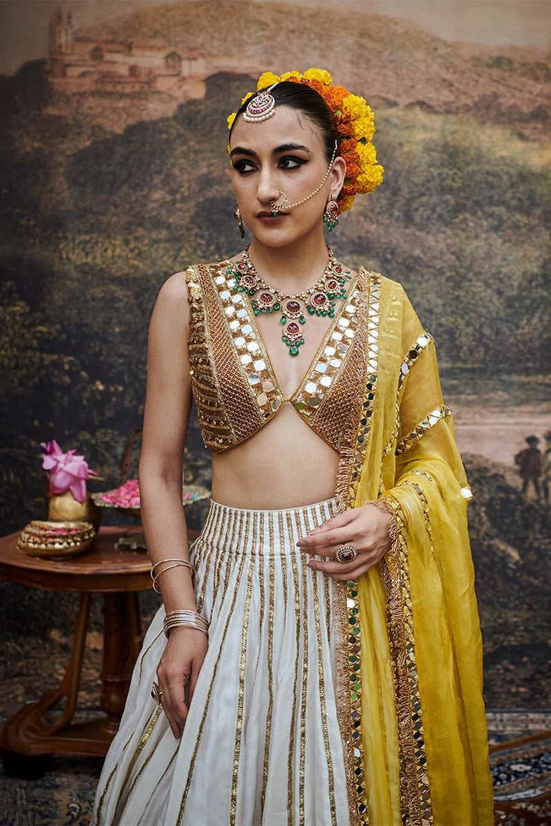 Lehenga Blouse Dupatta Yellow