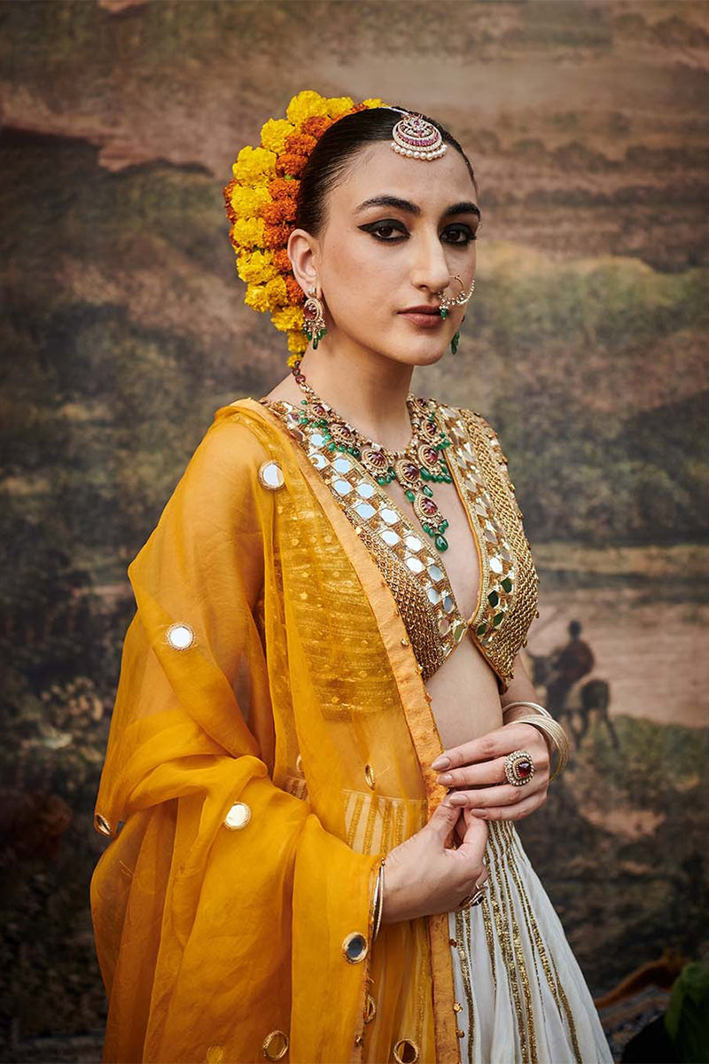 Lehenga Blouse Dupatta Yellow