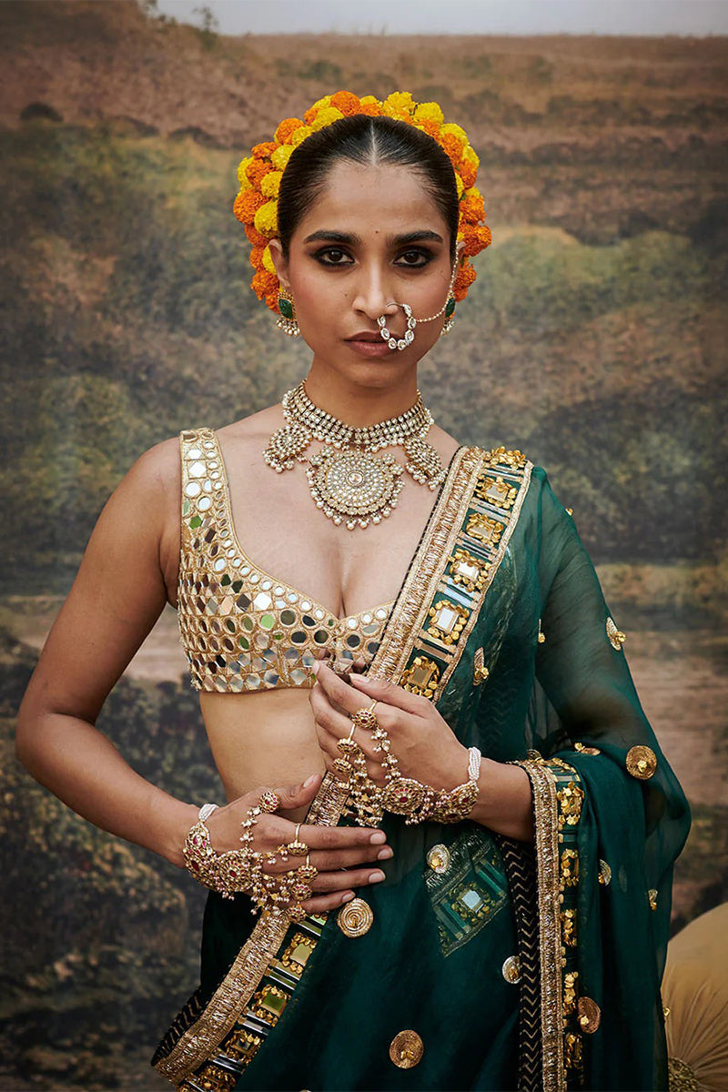 Saree Blouse Emerald