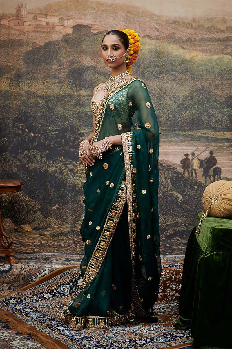 Saree Blouse Emerald