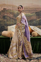 Lehenga Corset Dupatta Gold-Purple