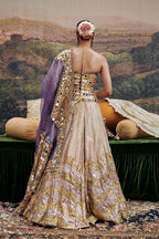 Lehenga Corset Dupatta Gold-Purple